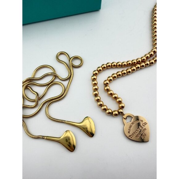 Return to Tiffany & Co. Mini Bead 18" Necklace 18k Rose Gold 21g Retired - Picture 7 of 10